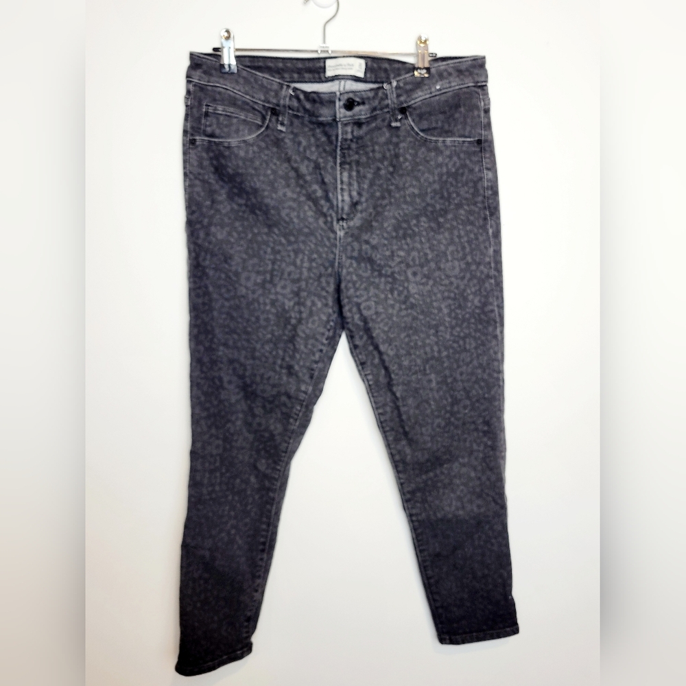 Abercombie & Fitch Women Leopard Print Super Skinny Ankle Jeans High Rise 32
